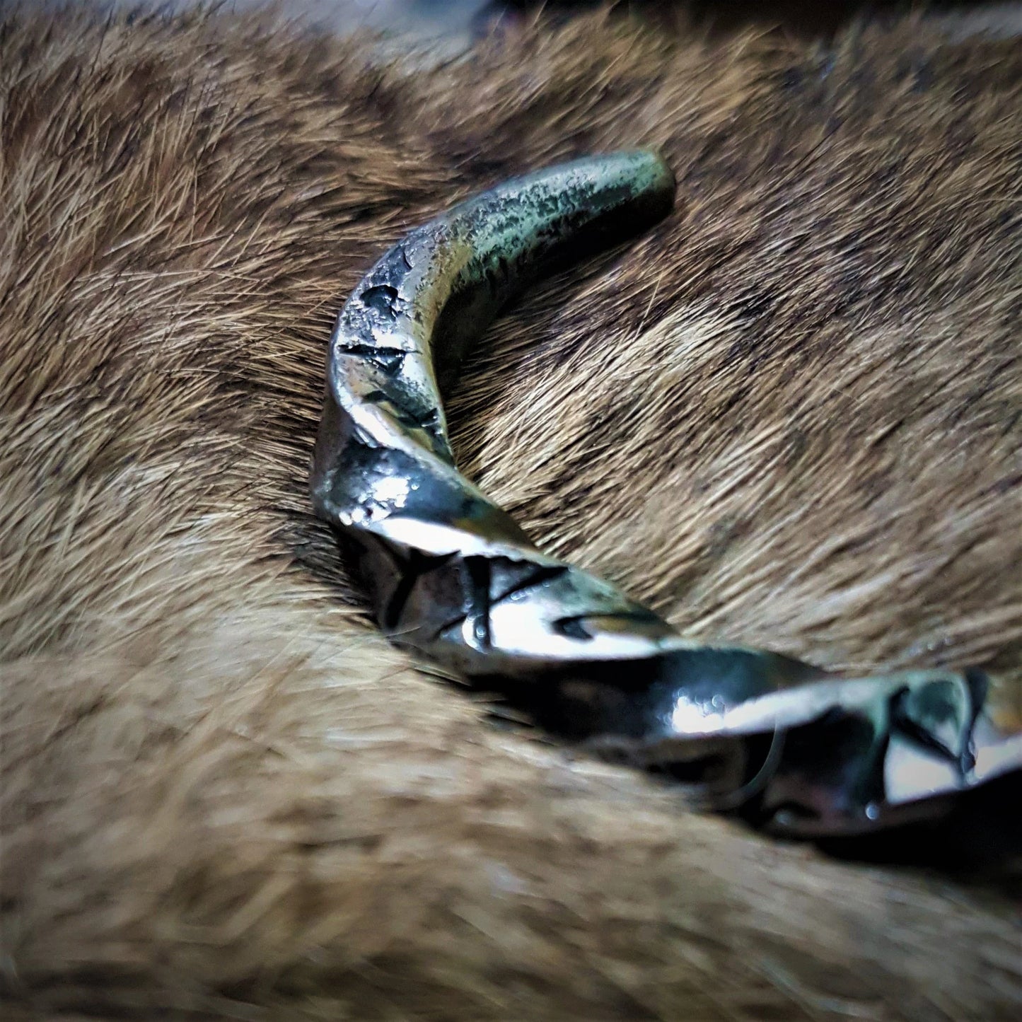 Hand forged viking rune bracelet