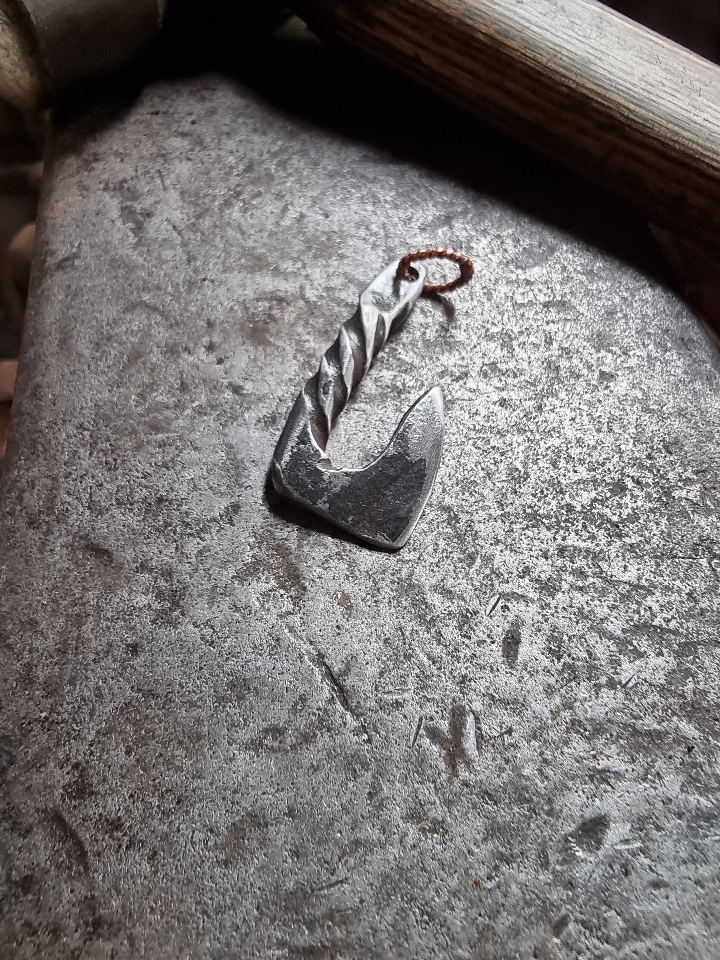 Hand forged Viking axe pendant
