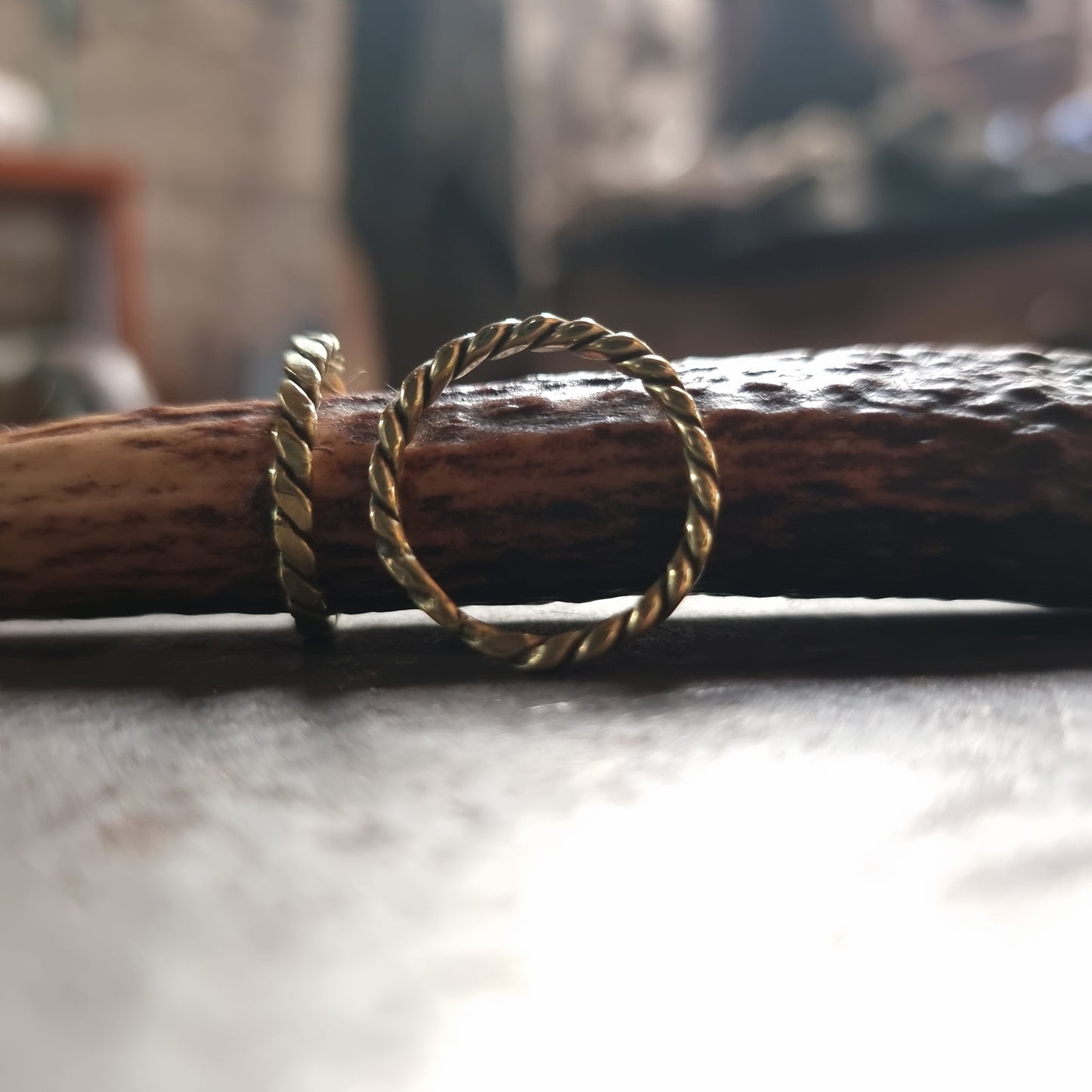 Traditional Viking Style Brass Twisted Ring